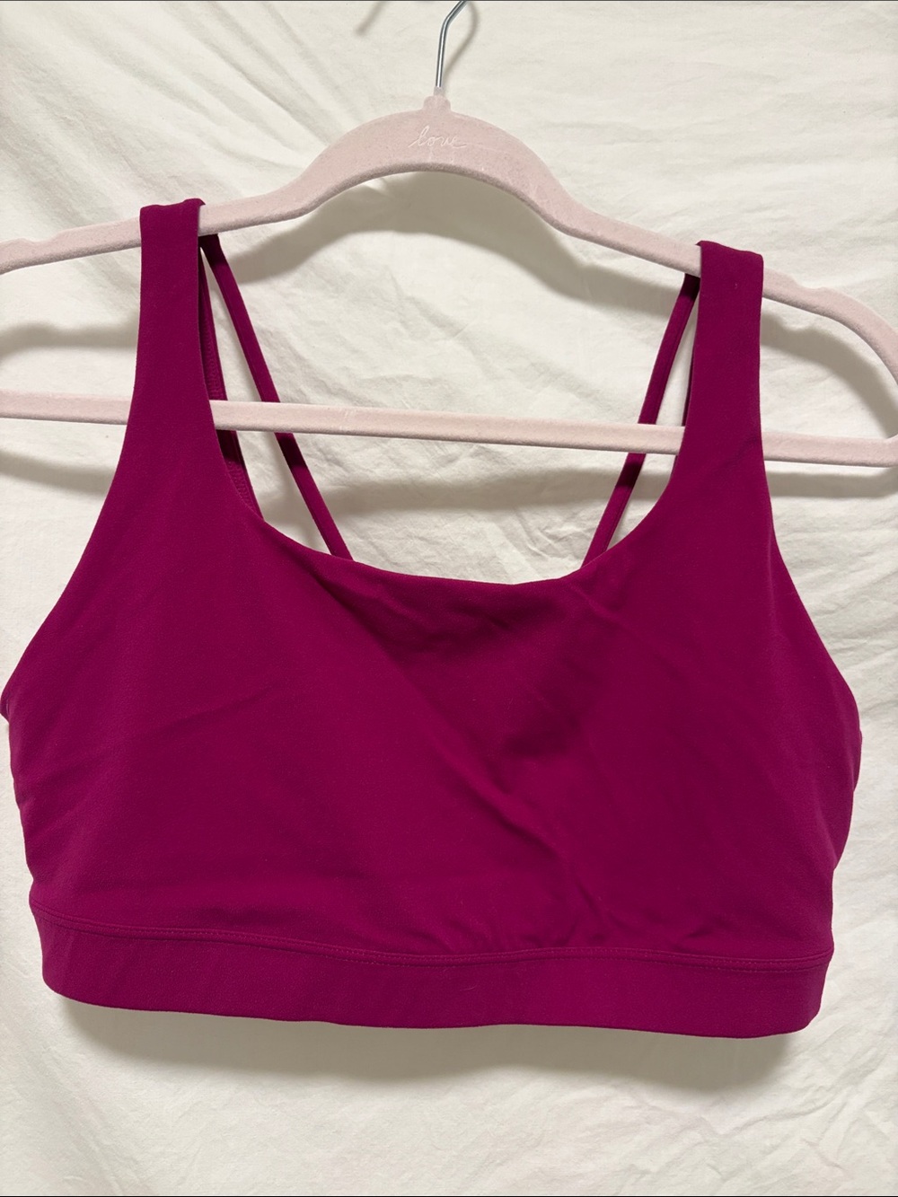 EUC Athleta Magenta Sports Bra with Double-Strap Back size Large